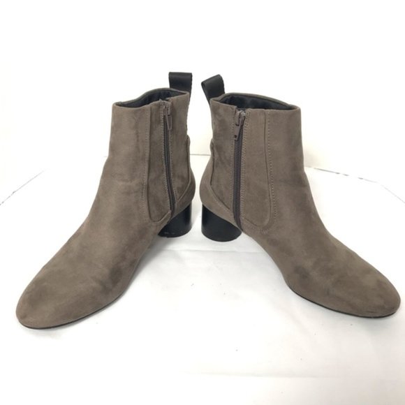 Zara Faux Grey Suede Ankle Booties Size 6 - Picture 3 of 7